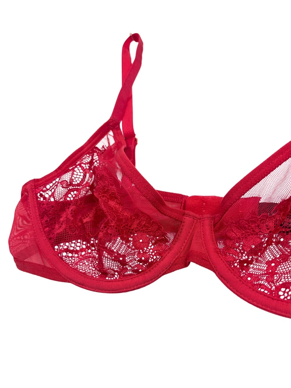 INC Red Sheer Lace Underwire Bra NWT Small